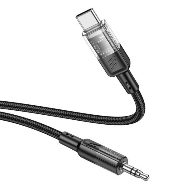 cablu AUX Hoco UPA27 jack 3.5mm la usb-c negru