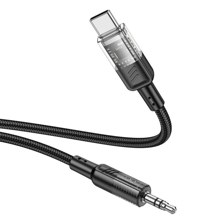 cablu AUX Hoco UPA27 jack 3.5mm la usb-c negru
