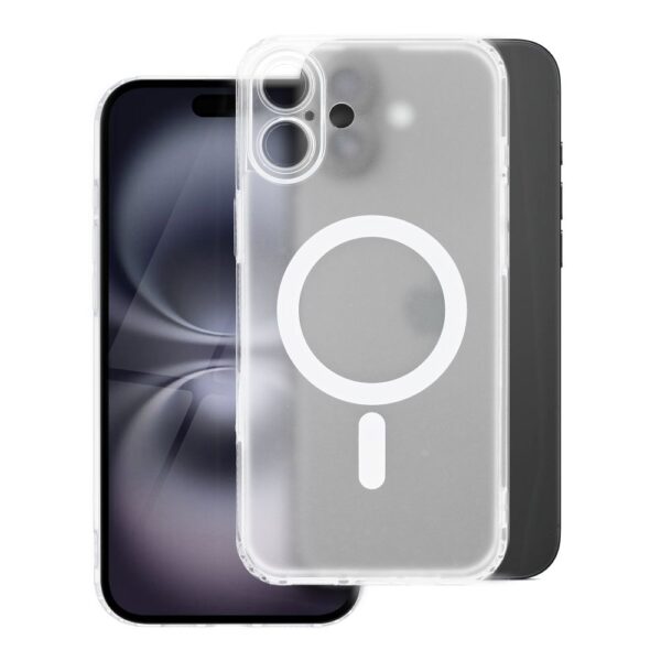 Husă de protecție FROST MAG cu protecție pentru cameră, compatibilă cu MagSafe pentru iPhone 17, transparentă, mată