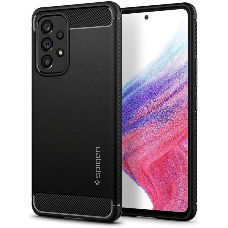 Husa Spigen Samsung A53 5G neagra Rugged Armor protectie carbon fiber