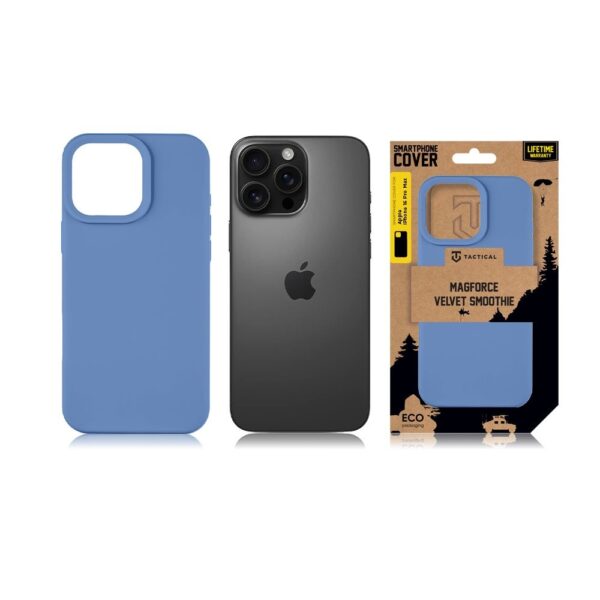 Husă de protecție Tactical MagForce Velvet Smoothie, compatibilă MagSafe pentru Apple iPhone 16 Pro Max, albastră