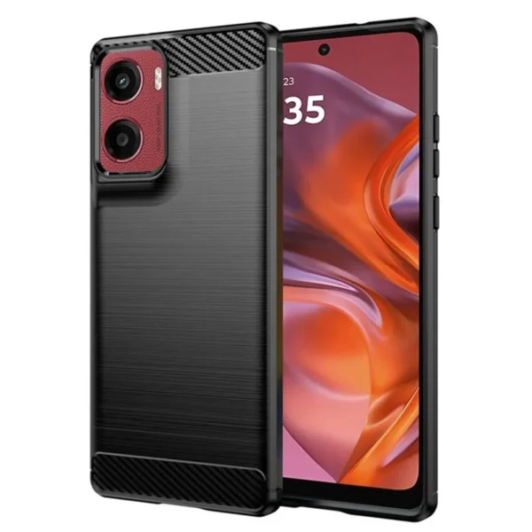 Husă de protecție Carbon pentru Motorola Moto G05 / Moto E15,  neagră