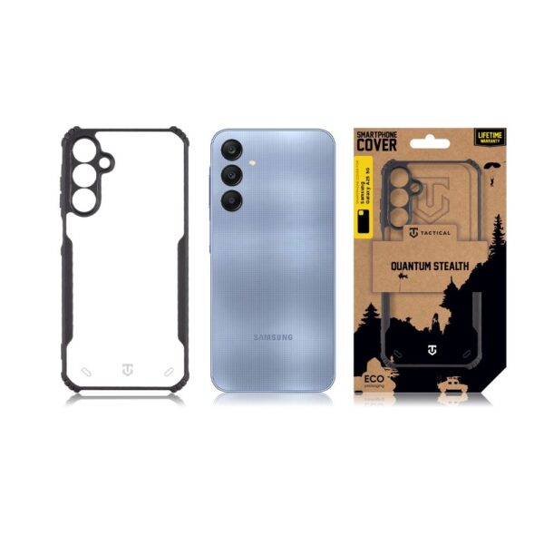 Husă de protecție Tactical Quantum Stealth pentru Samsung Galaxy A25 5G, transparentă / neagră