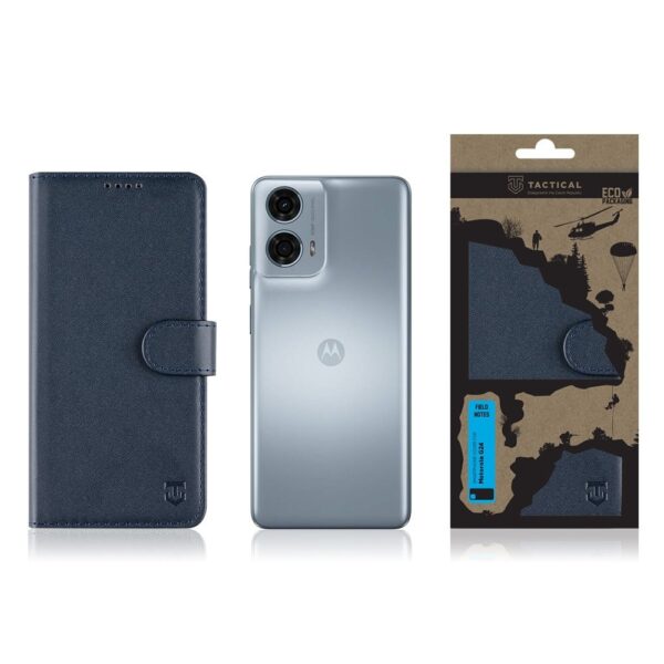 Husă de protecție flip cover Tactical Field Notes pentru Motorola G24 Power, albastră