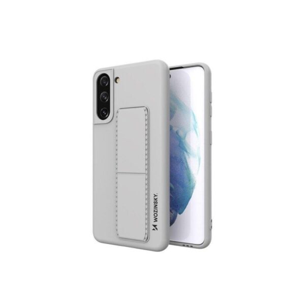 Husa de protectie Wozinsky pentru Samsung Galaxy S21+, cu stand metalic , gri