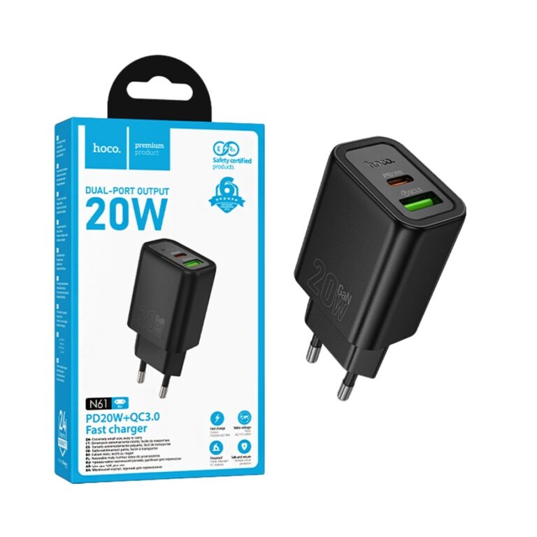 incarcator retea Hoco N61 dual usb negru