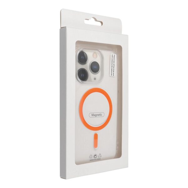 Husa de protectie pentru Samsung Galaxy S25 Plus, compatibil magsafe, transparent cu portocaliu