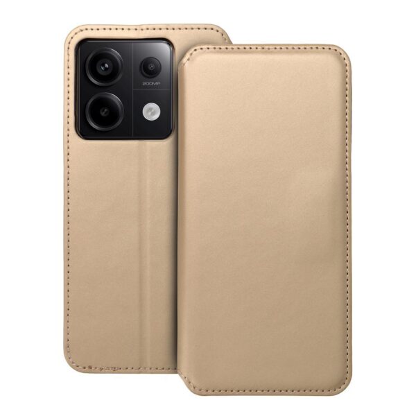 Husă de protecție flip cover Dual Pocket pentru Xiaomi Redmi Note 13 Pro 5G, gold