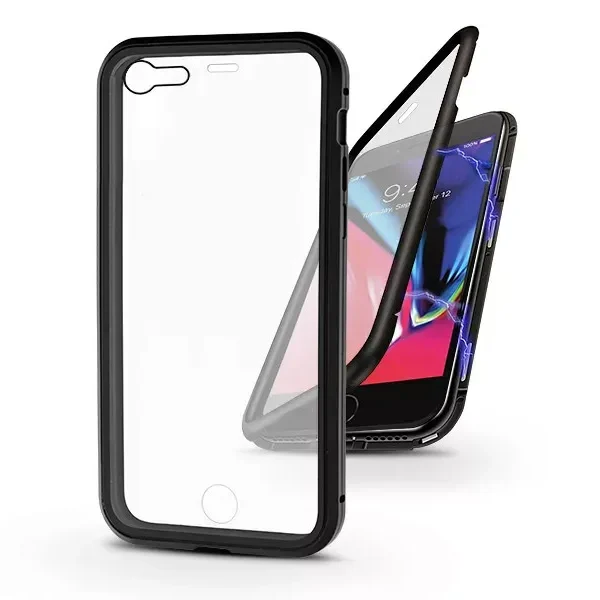 Husa Magnetic 360 pentru iPhone SE 2022 / SE 2020 / 8 / 7, negru