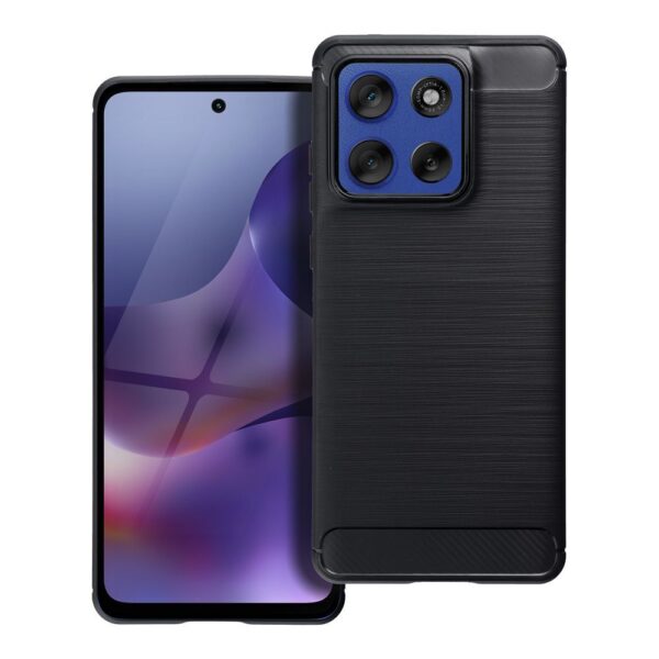 Husă de protecție Carbon pentru Motorola Edge 60 / Edge 60 Fusion, neagră