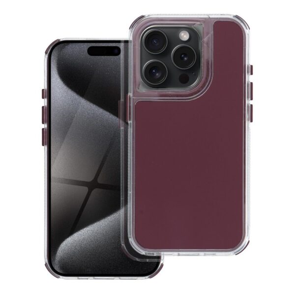 Husa Matrix pentru iPhone 15, visiniu