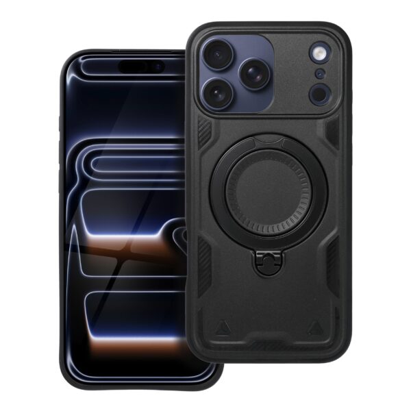 Husă de protecție Armor compatibilă MagSafe pentru iPhone 17 Pro Max, neagră
