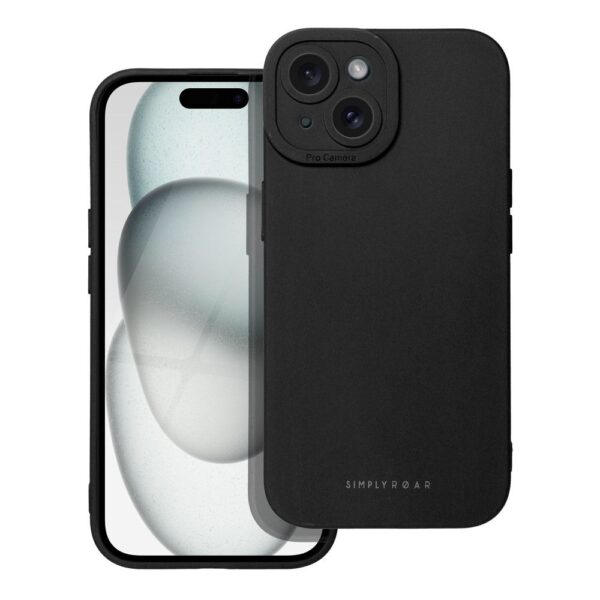 Husa Roar din silicon pentru iPhone 15, negru