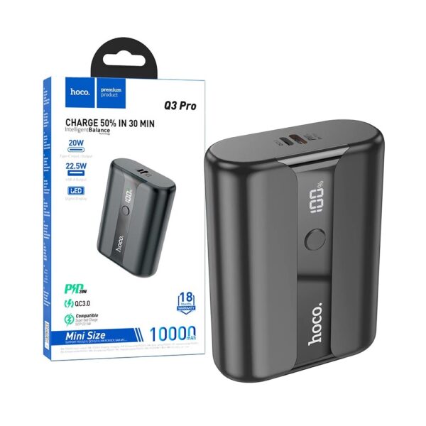 PowerBank / Acumulator extern hoco Q3 Pro 10000 mAh QC PD 3A 22.5W negru