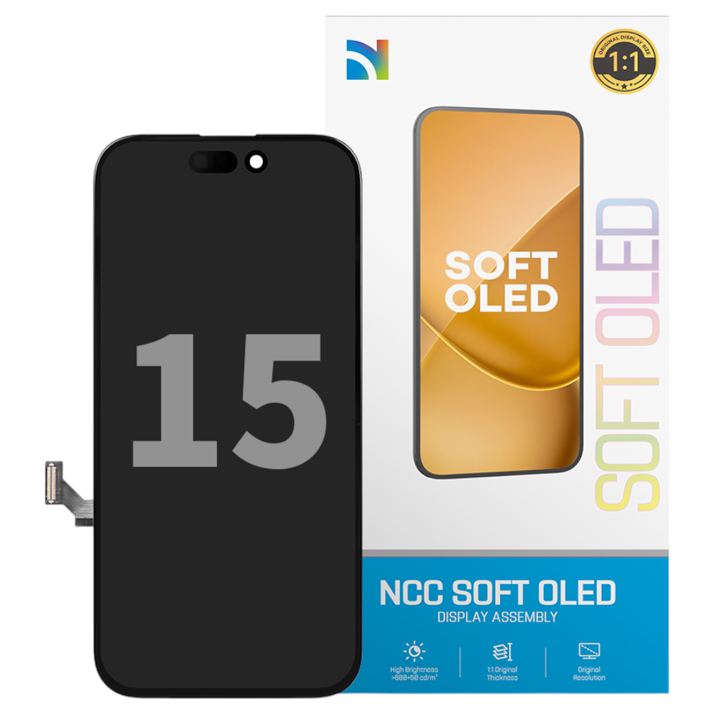 Display iPhone 15 Soft OLED NCC touchscreen 6.1 inch fără ramă