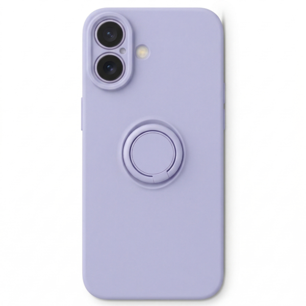 Husă de protecție cu inel din silicon pentru iPhone 17, violet