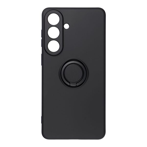 Husă de protecție cu inel pentru Samsung Galaxy S26 Plus, neagră