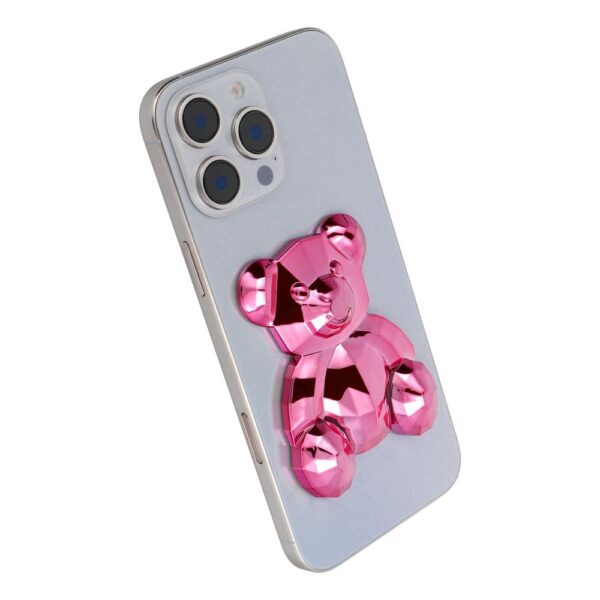 suport telefon autoadeziv Bear roz