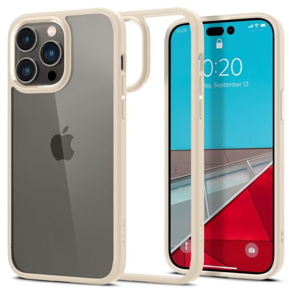 Husă de protecție Spigen ULTRA HYBRID pentru iPhone 14 Pro, sand beige