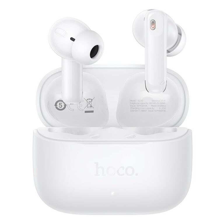 Casti wireless Hoco EQ30 TWS albe Bluetooth 6.0