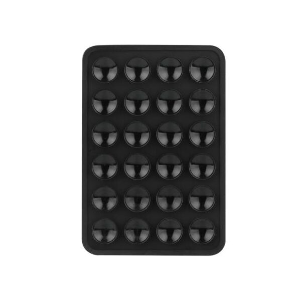 Pad silicon cu ventuze pentru fixare telefon / baterie externă, neagră