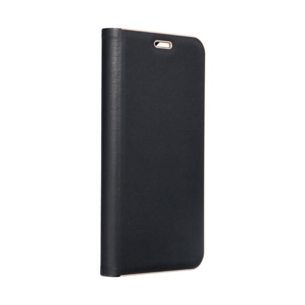 Husa flip Luna Samsung A12 neagra tip carte protectie M12 stand