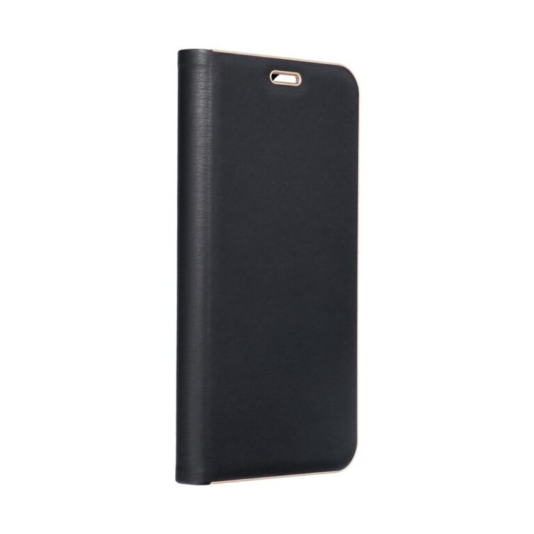 Husa flip Luna Samsung A12 neagra tip carte protectie M12 stand