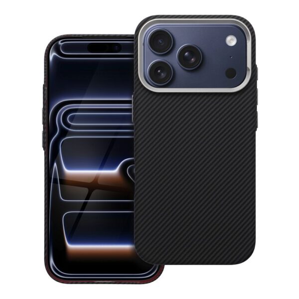 Husa KVL MagSafe iPhone 16 Pro Max neagra protectie tactica kevlar