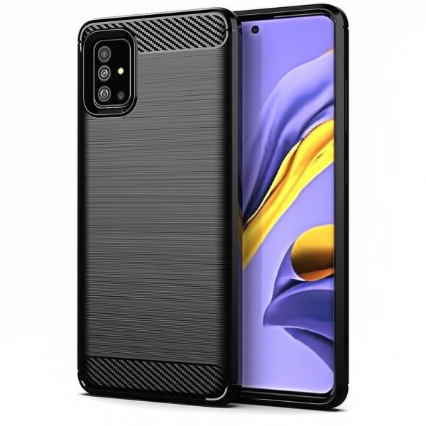 Husa Carbon Samsung A51 5G neagra protectie flexibila tpu socuri