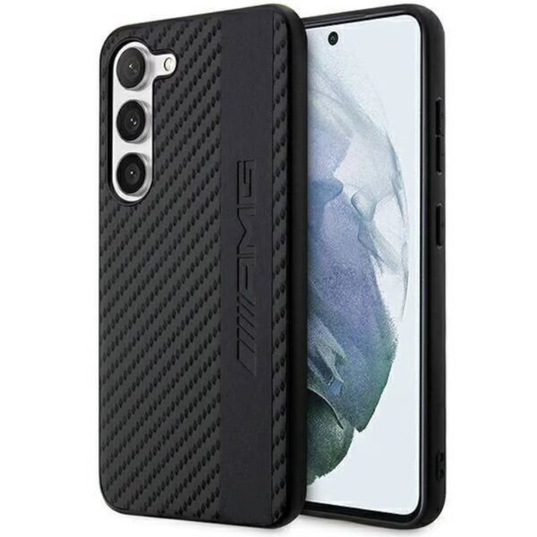 Husa protectie Mercedes AMG Samsung Galaxy S23 originala Carbon Stripe Embossed