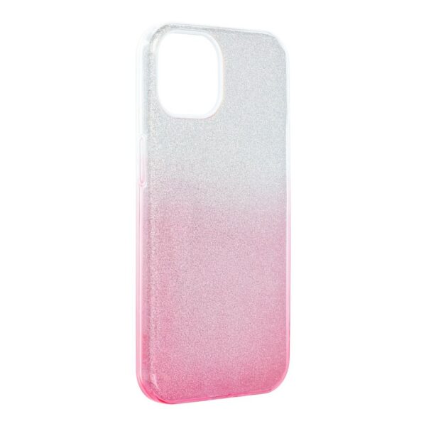 husa protectie Shining iPhone 13 roz transparent