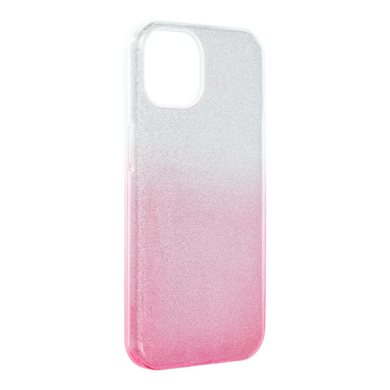 husa protectie Shining iPhone 13 roz transparent