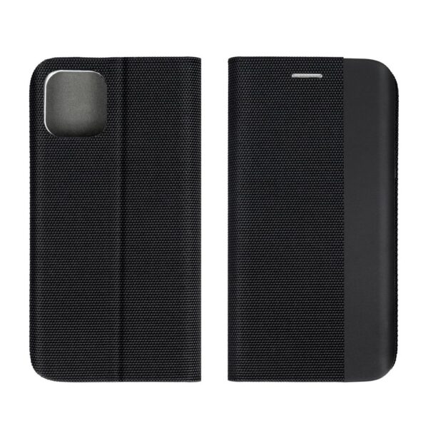 Husă flip cover pentru Apple iPhone 15 Pro, neagră
