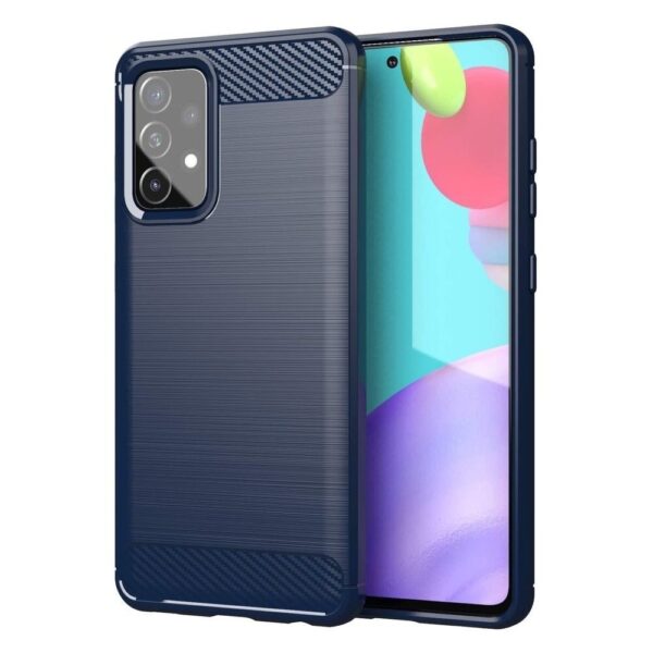 Husă protecție Carbon pentru Samsung Galaxy A72, albastră