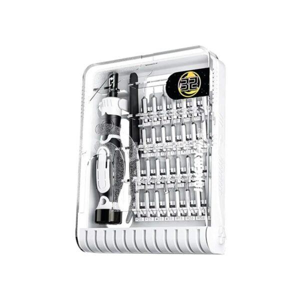 set surubelnita 32 in 1 jakemy jm-8189b alb cu penseta de precizie