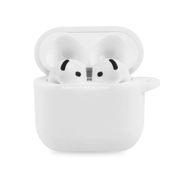 husa protectie AirPods 4 alba silicon premium