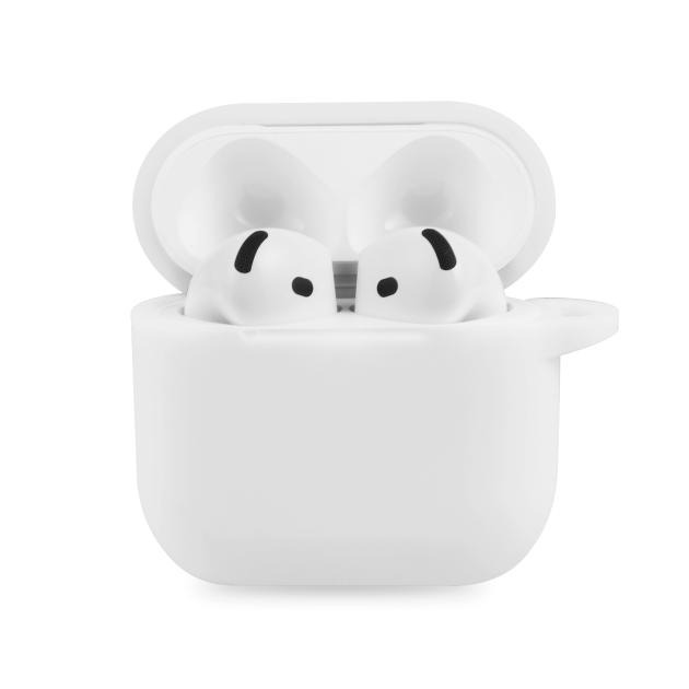 husa protectie AirPods 4 alba silicon premium