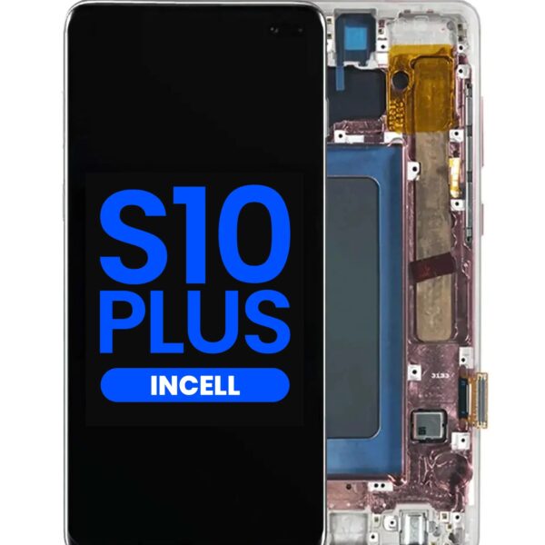 Display compatibil cu Samsung Galaxy S10+ Plus (G975), In-Cell, cu ramă albă