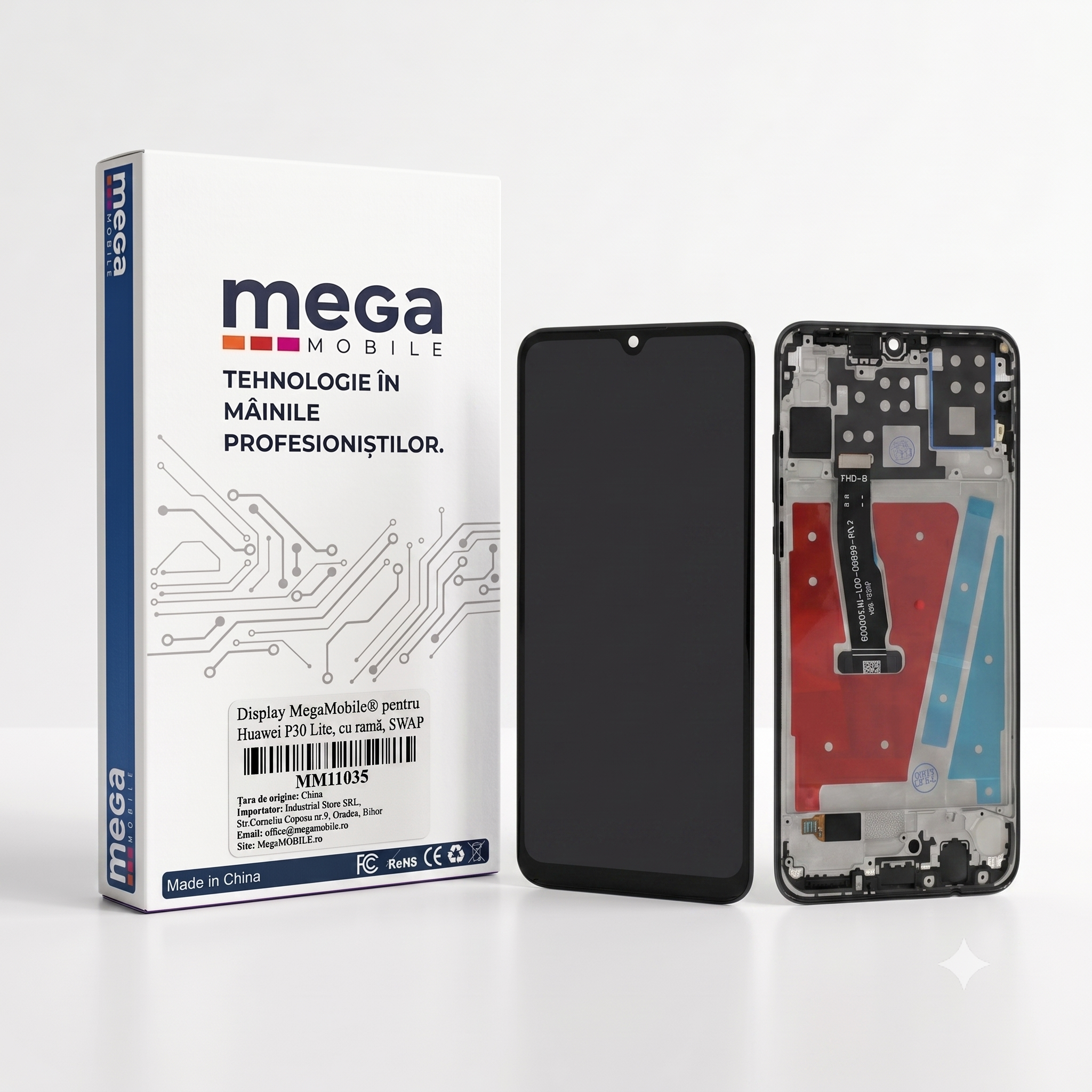 Gemini_Generated_Image_ej4c88ej4c88ej4c display Huawei P30 Lite cu rama swap negru