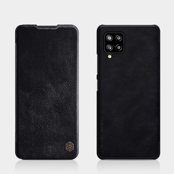 Husă flip cover NiLLkin® pentru Samsung Galaxy A42 5G, piele neagră