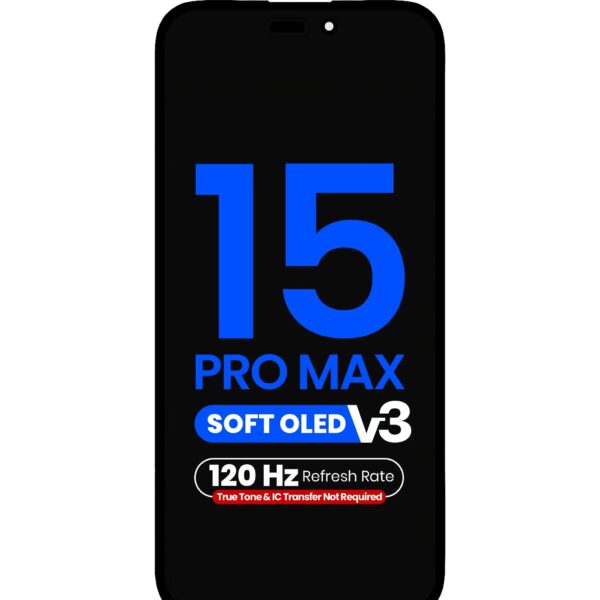Display compatibil cu iPhone 15 Pro Max, Soft OLED, 120Hz, diagnostic
