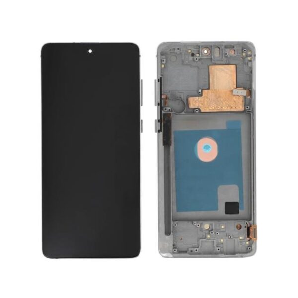 display compatibil cu Samsung Galaxy Note 10 Lite cu rama gri