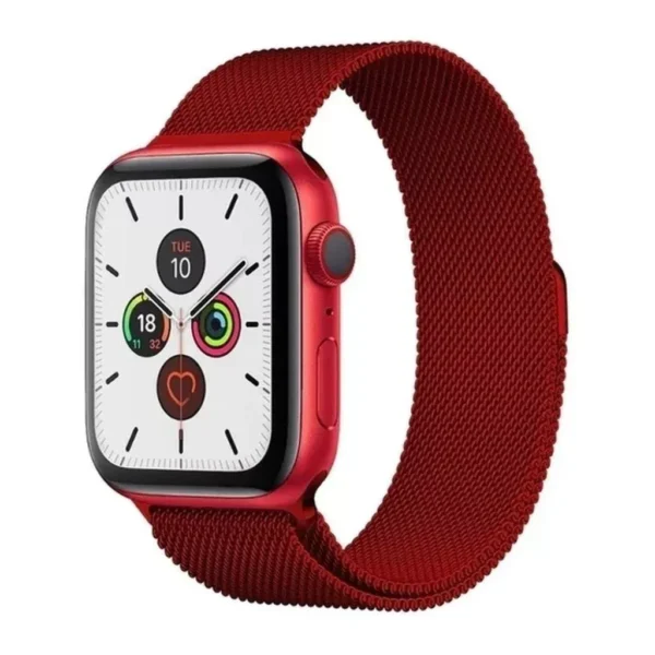 Curea Magnetic Strap pentru Apple Watch 7/8 45mm, roșie