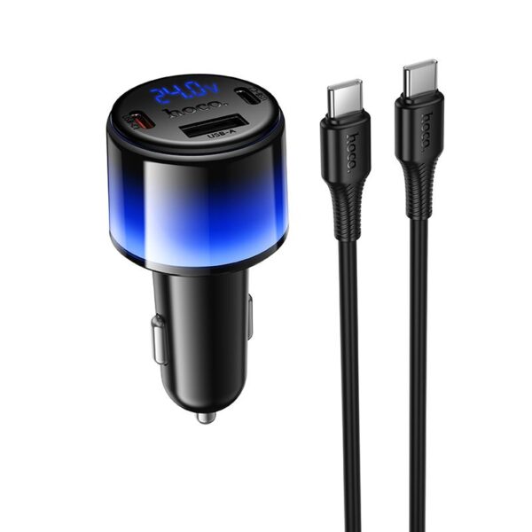 Încărcător auto USB-A + 2xUSB-C