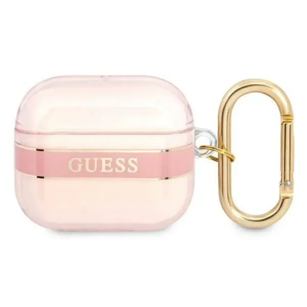 Husa de protectie Guess compatibila cu Apple AirPods 3, roz