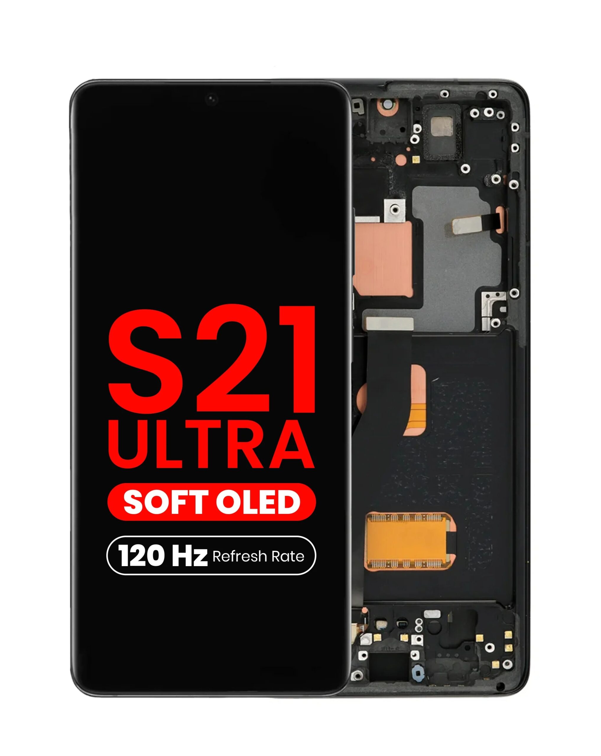 imgi_77_s21ub2-wfblk display compatibil cu Samsung Galaxy S21 Ultra Soft OLED cu ramă neagră