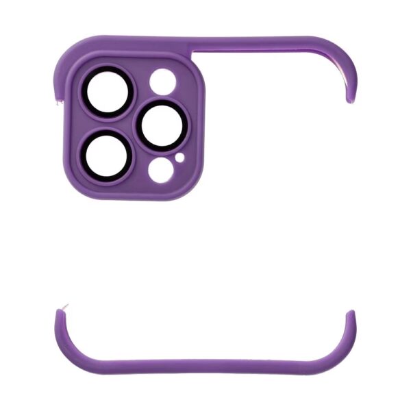 Bumper protectie pentru iPhone 15 Pro Max, protectie camere si antisoc, violet